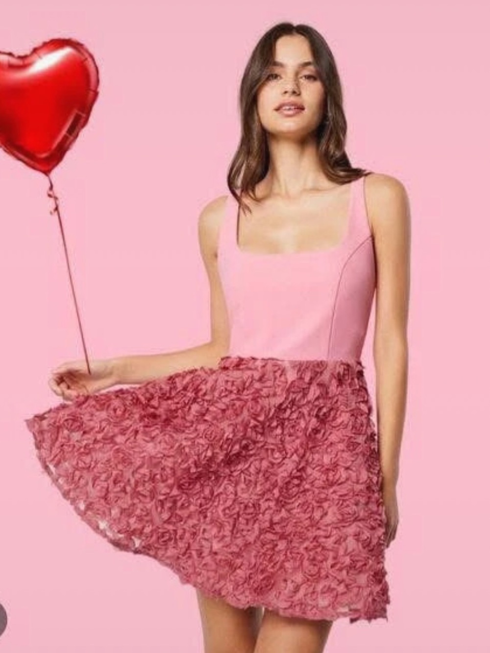 NWT Elliatt Admiration Dress Pink Floral Textured A-Line Skirt Mini S - Picture 3 of 9